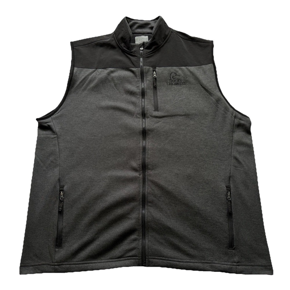 Ducks Unlimited Vest Fleece Lined Men's Full Zip Two Zip Pocket Size XL Black